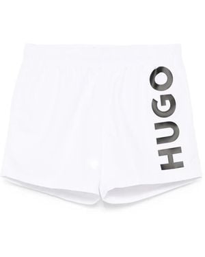HUGO Bañador con logo estampado - Blanco