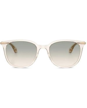 Moncler Korra Oval-Frame Sunglasses - White