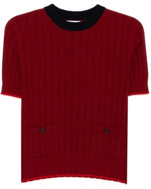 Barrie Ribbed Top - Red