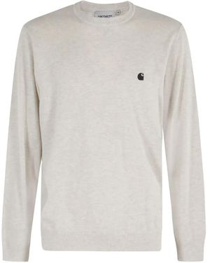 Carhartt Logo Crew-Neck Sweater - White