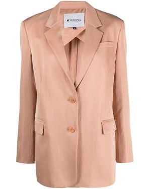 Krizia Single-Breasted Blazer - Natural