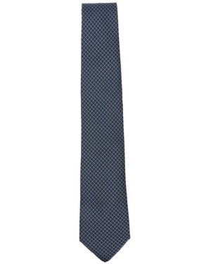 Canali Cravatta Con Motivo Geometrico - Blu