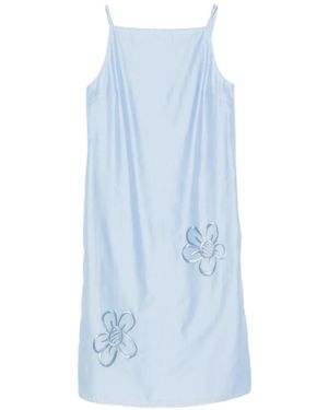 Iceberg Flower-Appliqué Spaghetti-Strap Dress - Blue