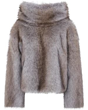 BB COUTURE Brigitte Faux-Fur Jacket - Gray