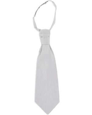 Corneliani Chevron-Pattern Silk Ascot Tie - White