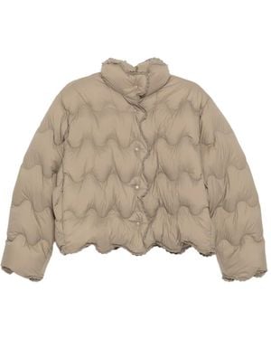 JNBY Wave-Quilted Lace-Trim Jacket - Natural