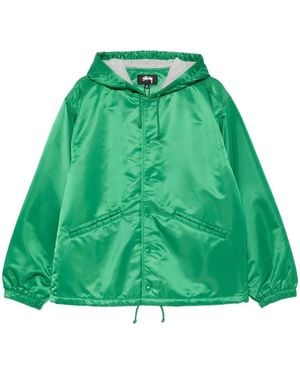 Stussy Kapuzenjacke mit Kordelzug - Grün