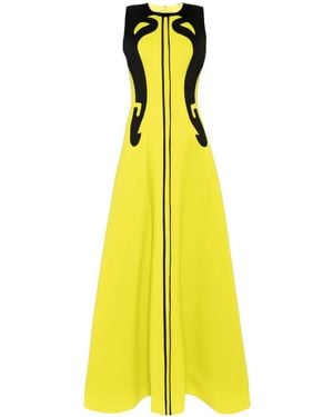 Saiid Kobeisy Paneled Neoprene Gown - Yellow