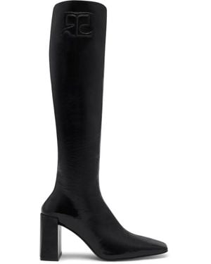 Courreges Heritage Naplack 70Mm Leather Boots - Black