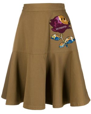 Valentino Garavani X Undercover Sequin Embroidery Skirt - Brown
