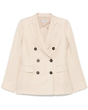 Alberto Biani Slub-Texture Blazer - Natural