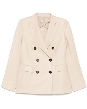 Alberto Biani Slub-Texture Blazer - Natural