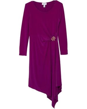 Joseph Ribkoff Asymmetrical Buckle Dress - Purple