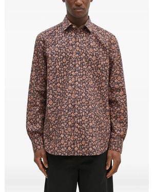 Paul Smith Floral Print Cotton Shirt - Brown