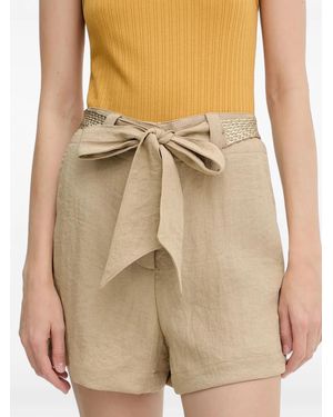 Morgan Shavik Belted Shorts - Natural