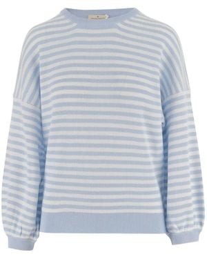 Bruno Manetti Striped Crew-Neck Top - Blue
