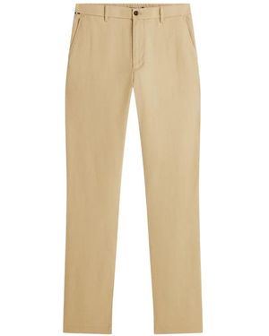 Tommy Hilfiger Denton Straight-Leg Elasticated-Waistband Linen Trousers - Natural