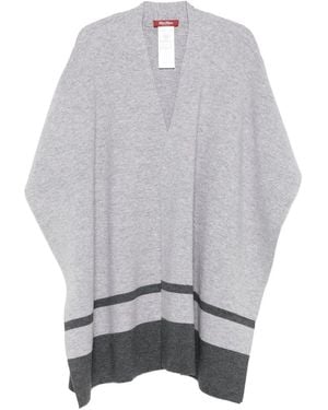 Max Mara ストライプディテール ケープ - グレー