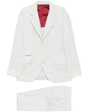 Brunello Cucinelli Prince Of Wales-Check Suit - White