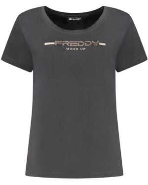 Freddy Rhinestone-Embellished Logo T-Shirt - Black
