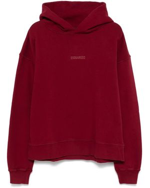 DSquared² Logo-Raised Hoodie - Red