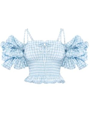 Sleeper Checked Blouse - Blue