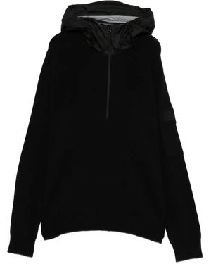 C.P. Company Half-Zip Hooded Jumper - Black
