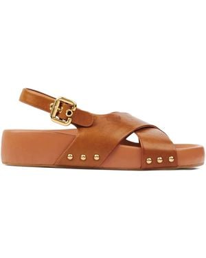 Chloé Mae Studded Sandals - Brown