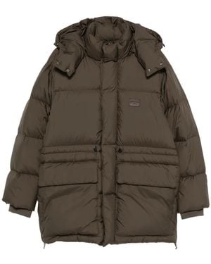 Emporio Armani デタッチャブルフード パデッドジャケット - ブラウン