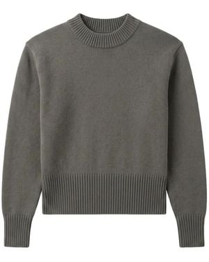 IRO Lovelie Ribbed-Trim Crew-Neck Jumper - Grey