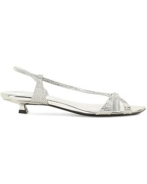 Sergio Rossi Crystal-Embellished Sandals - White