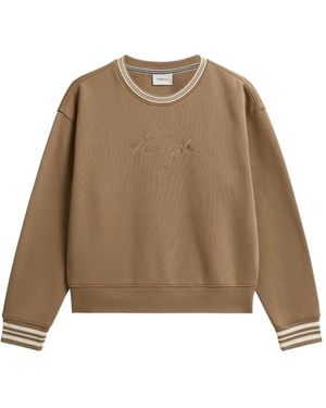 Pringle of Scotland Logo-Embroidered Piqué Sweatshirt - Natural