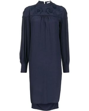 See By Chloé Floral Embroidered Shift Dress - Blue