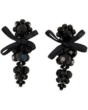 Simone Rocha Pendientes Petite Con Lazo - Negro
