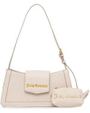 Juicy Couture Logo-Plaque Pouch-Detail Shoulder Bag - Natural