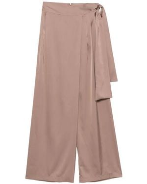 D.exterior Tie-Fastening Wrap Pants - Pink