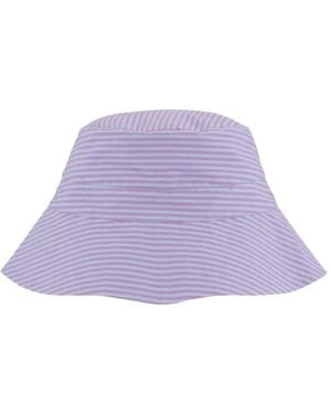 Ganni Striped Bucket Hat - Purple