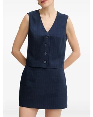 Guess Pinstripe Mini Skirt - Blue