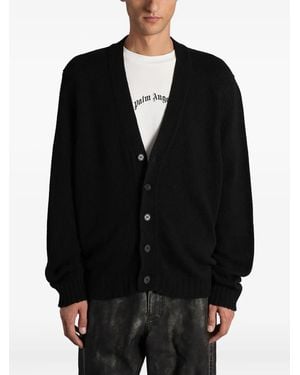 Palm Angels Cardigan À Boutonnière - Noir