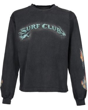 JUN/NAKAYAMA Graphic-Print Long-Sleeve T-Shirt - Black