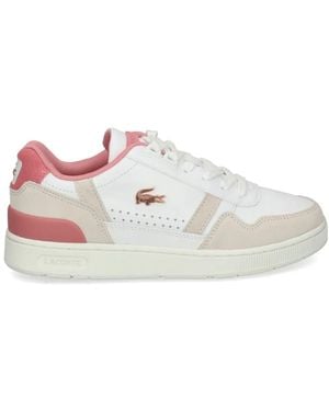 Lacoste T-Clip Leather Trainers - White