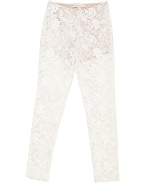 Gemy Maalouf Floral Lace Pants - White