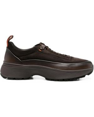 Santoni Paneled Chunky-Sole Sneakers - Black