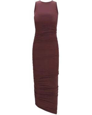 Wolford Drape Sheer Midi Dress - Purple
