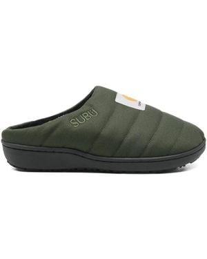 Carhartt X Subu Logo-Motif Slippers - Green