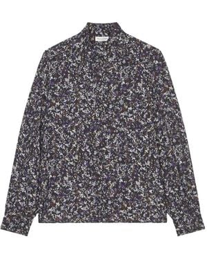 Marc O' Polo Floral-Print Button-Up Shirt - Grey