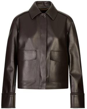 Agnona California Nappa-Leather Jacket - Brown