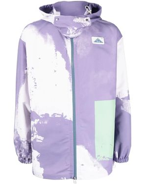 OAMC Tie Dye-Print Zip-Up Hooded Jacket - Purple