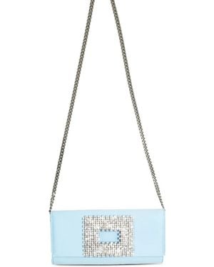 Gedebe Bella Crystal-Buckle Shoulder Bag - Blue
