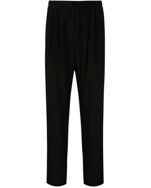 Handred Lockere Bundfaltenhose Aus Seide - Schwarz